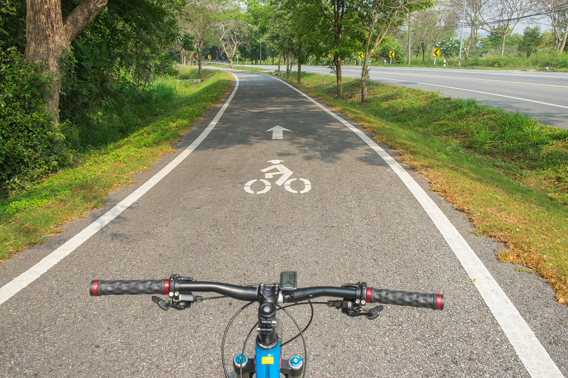 Bike on bike lane.